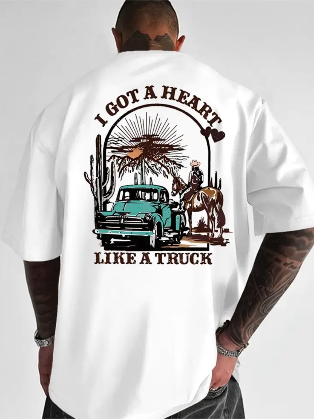 White Graphic Tee - 'I Got a Heart Like a Truck'
